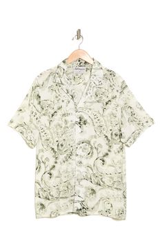 A watercolor-inspired paisley pattern enlivens a lightweight camp shirt that's perfect for sunny days. 30" length (size Medium) Front button closure Notched collar Short sleeves 100% rayon Machine wash, tumble dry Imported Natural Beauty Face, Spring Handbags, Mom Beauty, Sporty Sunglasses, Paisley Shirt, Best Gifts For Mom, Mom Jewelry, Camp Shirt, Branded Handbags