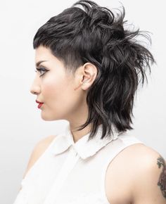 Black Haircut Styles, Black Mullet, Edgy Short Haircuts, Modern Shag Haircut, Modern Shag, Short Shag Haircuts, Short Shag Hairstyles