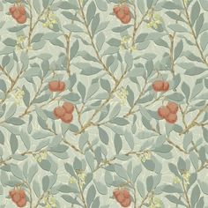 a wallpaper with leaves and flowers on it