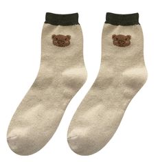 Material: Cotton, Polyester Y2k Socks, Aesthetic Bear, Socks Y2k, Aesthetic Socks, Find Aesthetic, Bear Socks, Warm Aesthetic, Fuzzy Socks, Tube Socks