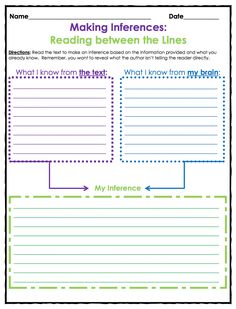 the reading between lines worksheet for students to help them learn how to read