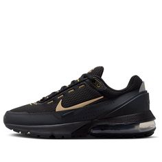 Nike Air Max Pulse 'Black Flat Gold' FQ8733-010 Synthetic Sneakers With Vented Sides For Sports, Fade-resistant Casual Sneakers For Training, Casual Fade-resistant Sneakers For Training, Nike Air Max Sports Shoes Fade-resistant, Nike Air Max For Sports With Fade-resistant Feature, Nike Air Max Fade-resistant Sports Shoes, Nike Air Max Fade-resistant For Light Sports, Low-top Training Sneakers With Vented Sides, Nike Synthetic Athleisure Sneakers