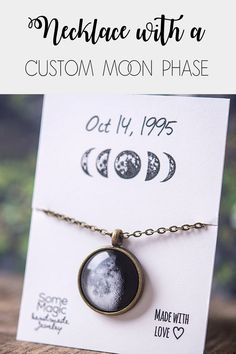 Custom moon phase necklace, custom birth moon, personalized necklace, moon necklace, personalized jewelry, personalized gift, custom jewelry Vintage Moon Shaped Necklace For Gift, Vintage Moon-shaped Necklace For Gift, Adjustable Personalized Moon-shaped Jewelry, Personalized Adjustable Moon Shaped Jewelry, Moon Phase Jewelry For Mother's Day, Personalized Moon-shaped Jewelry Gift, Moon Shaped Necklace With Moon Print For Gift, Moon Print Moon Shaped Necklace For Gift, Moon Print Moon Shaped Necklace Gift