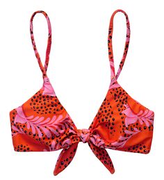 Papaya Crete Top – NÜERA Swim Inc Pink Tie-strap Swimwear For The Beach, Adjustable Tie Strap Swimwear For Summer, Beachwear Swimwear With Adjustable Tie Straps, Casual Beach Swimwear With Tie Straps, Adjustable Tie Strap Swimwear For Beach Season, Adjustable Tie Strap Swimwear For Beach, Adjustable Tie-strap Swimwear For Beach, Beach Triangle Top Swimwear With Tie Straps, Casual Triangle Top Swimwear With Tie Back