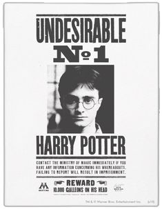 the poster for harry potter's upcoming film, understable no 1 is shown in black and white