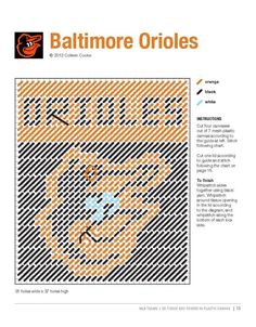 a cross stitch pattern with the words baltimore orioles on it