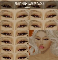 the different types of eyelashes and how they are used to create their own makeup look