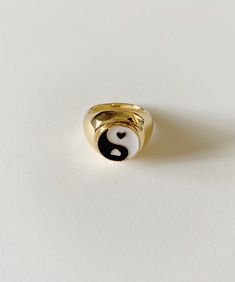 gold plated yin yang ring Yin Yang Ring, Apple Pin, Yin Yang, Spirit Animal, Rings Statement, Statement Rings, Sell On Etsy, Jewelry Rings, Gold Plate