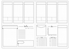 the printable planner is shown in black and white, with dotted lines on it