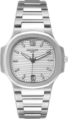 White Watches With Chronometer And Rectangular Dial, White Watch With Chronometer, Rectangular Dial, White Watches With Diamond Hour Markers And Rectangular Dial, Patek Philippe Nautilus, Own It, Patek Philippe, Nautilus, Timeless Elegance, Silver