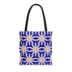 This practical, high-quality Tote Bag is available in three sizes. All-over print provides comfort with style at the beach or out in town. Made from reliable materials, lasting for seasons. .: 100% Polyester.: Boxed corners.: Black cotton handles.: Black lining.: NB! Size tolerance 0.75" (1.9 cm)) Small Medium Large Height, in 12.99 16.02 17.99 Length, in 12.99 16.02 17.99 Width, in 0.31 0.31 0.31 Handle height, in 11.81 11.81 11.81 Handle width, in 1.00 1.00 1.00 Trendy Blue Shoulder Bag For Gift, Blue Crochet Shoulder Bag For Daily Use, Blue Bag With Removable Pouch For Daily Use, Blue Bags With Removable Pouch For Daily Use, Blue Pouch Bag For On-the-go, Blue Shoulder Bag For Shopping, Blue Shoulder Bag With Removable Pouch For Daily Use, Modern Blue Shoulder Bag As Gift, Modern Blue Shoulder Bag Gift