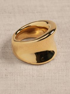 Our gleaming golden ring is formed with a highly reflective polished channel.  Timeless Classics: Luxury, everyday.  A showcase of time-honored craftsmanship and skilled Italian artisans, these are the pieces you'll reach for season after season, delighting in their exceptional versatility and endless appeal.  12K-gold plated or silver-plated bronze.  Made in Italy.  Length: 0. 7" Italian Gold Jewelry, Mom Fall, Golden Ring, Fancy Jewellery, Dream Jewelry, Open Ring, Women's Accessories, Banana Republic, Beautiful Jewelry