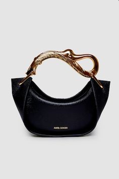 Nocturnal black mini grab bag with signature swan carved handle. - Aza Fashions Black Mini Bag, Anita Dongre, Bags Black, Grab Bag, Handbags Online, Grab Bags, Black Mini, Black Handbags, Online Accessories