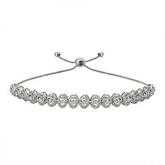 0.40 Carat Natural Diamond Bolo Bracelet G Si 14k White Gold 7'' 100% Natural Diamonds, Not Enhanced In Any Way Round Cut Diamond Bracelet 0.40ct G-H Si 14k White Gold, Pave Style, 6.2 Gram 7-8 Inches Adjustable Length, 1/4 Inch In Width 17 Diamonds B5819w Travel Charm Bracelet, Diamond Jewelry Store, Bolo Bracelet, Wooden Bracelet, Wedding Jewelry Bracelets, Gold Bracelet Cuff, Amethyst Bracelet, Quartz Bracelet, Best Diamond