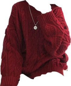 Korean Preppy Style, Korean Preppy, Tops Korean, Red Pullover, Red Sweaters, Long Sleeve Knit, Preppy Style, Winter Women, Neck Sweater