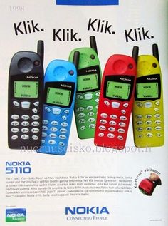 an advertisement for nokia cell phones with different colors and designs on the phone's sides