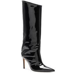 Material: Patent Leather Pattern: Solid Color Colors: Black, White, Red Toe Style: Pointed Toe Heel Style: Stiletto Heel Heel Height: 4.72 inches (12 cm) Style: Knee-High Boots Boot Shaft Height: 17.72 inches (45 cm) Top Shaft Circumference: 15.75 inches (40 cm) Bottom Shaft Circumference: 11.81 inches (30 cm) Closure Type: Side Zipper Popular Elements: Roman Style Flat Prom Shoes, Boots For Ladies, Black Flat Boots, Fold Over Boots, Heel Knee High Boots, Metallic Boots, Zipper Heels, Buckle Ankle Boots, Pointed Toe Boots