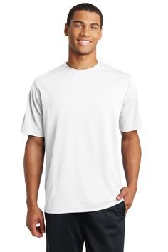 Sport-Tek ® PosiCharge ® RacerMesh ® Tee. ST340 - WHITE - XS | Sport-Tek PosiCharge RacerMesh Top in White Size XS | Polyester Mesh Texture, Red Kap, Blank Apparel, Work Wear Women, Athletic Outfits, Zip Sweatshirt, Shirt Outfit, Short Sleeve Tee, Womens Bottoms