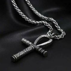 Mens Ankh Cross Pendant Necklace Horus Egypt Protection Jewelry Stainless Steel | eBay Horus Eye, Biker Bracelet, Ankh Necklace, Ankh Cross, Protection Jewelry, Necklace Men, Daily Jewelry, Eye Of Horus, Wire Work Jewelry