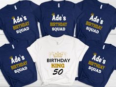 Birthday King Shirt, Personalized Birthday Boy Shirts, Birthday Squad Shirt, Birthday Party T-Shirt, Birthday Men Gift, Custom Birthday Crew * High quality and super soft, comfortable shirt. Made with top-of-the-line vinyl and pressed with a professional grade heat press. * Please check all color and size charts before place the order. Since all shirts are custom made based on your selection, I don't accept return or exchange unless there is an issue with your order. *We're working with differen Birthday King, Birthday Squad Shirts, Birthday Boy Shirt, King Shirt, Birthday Boy Shirts, Squad Shirt, Birthday Party Shirt, Boy Shirt, Custom Birthday