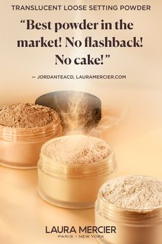 Get a natural, matte skin look without cake or flashback with Laura Mercier's Translucent Loose Setting Powder.