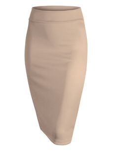 - Skirt with an elasticized waist band - A classic fit / Unlined / Comes in variety of colors - Please check the size chart to ensure your order - Hand wash cold , No bleach, Hang dry- 95% Rayon 5% Spandex Petite Midi Skirt, Tan Pencil Skirt, Pencil Skirt Casual, Business Skirt, Pencil Skirt Outfits, Tan Skirt, Knee Length Skirt Pencil, Work Skirts, Womens Pencil Skirts