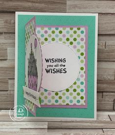 a handmade card with the words wishing you all the wishes and an image of a castle