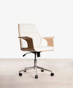 42107909701811 Silla de Escritorio Malibuu Sillas de Oficina Northdeco Desk Office Chair, Working Chair Design, Chaise Bureau Design, Wooden Desk Chair, Wooden Desk Chairs, Nordic Chair, Modern Desk Chair, Small Home Offices