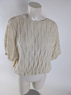 Anthropologie Knit Sweater XXSP Size: XXSP Color: Cream Material: Cotton, Acrylic, Viscose Bag 3H DZ Knit Sweater, Knitted Sweaters, Anthropologie, Cream, Knitting, Color