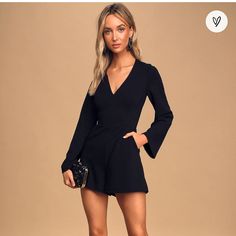 Description In Last Photo Brand New & Sold Out . . . Don’t Have A Poshmark Account? Sign Up And Get $10 Off Your First Purchase With Code: Daniellaaa_ . . . . Tags: Feminine Long Sleeve Romper V Neck Jumpsuit All Occasion Romper Formal Elegant Long Sleeve Jumpsuits For Day Out, Black Strapless Jumpsuit, V Neck Jumpsuit, Lulu Pants, Chiffon Jumpsuit, Black White Jumpsuit, Party Rompers, Silk Romper, Belted Romper