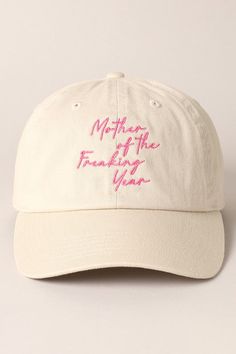 This Mother of the Year Cap makes a bold statement with "Mother of the Freaking Year" embroidered on a stylish baseball cap. With an adjustable back, this cap is comfortable and perfect for any occasion, especially Mother's Day. Show off your mom's amazing achievements with this cute cap. Cute Cap, Cute Caps, Denim Outerwear, Graphic Tops, Hello Summer, Show Off, Mommy And Me, Hat Hairstyles, Trucker Cap