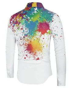 Men's Clothing Casual Multicolor Slim Fit Shirt, Casual Multicolor Slim Fit Tops, Slim Fit Graphic Print Shirt For Spring, Multicolor Slim Fit Long Sleeve Shirt, Multicolor Slim Fit Cotton Tops, Slim Fit Cotton Tops With Graphic Print, Multicolor Slim Fit Shirt For Summer, Slim Fit Graphic Print Tops For Spring, White Fitted Tops With Graffiti Print