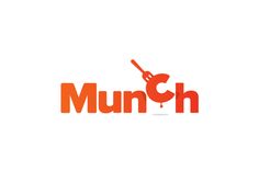 the word munch is written in red and orange with a wrench on it