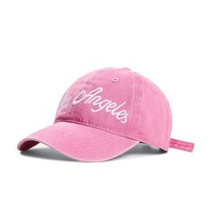 Los Angeles Baseball Cap | BOOGZEL Clothing – Boogzel Clothing American Girl Aesthetic, Sporty Cap, Egirl Soft, Soft Girl Clothes, Egirl Clothes, Stylish Caps, Y2k Pink, Soft Pink Color, Embroidered Baseball