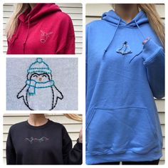 Hand embroidered sweatshirt or crewneck, let me know which design you would like embroidered on your sweatshirt in the customization box! You can pick what color sweatshirt or crewneck you would like your design on. Winter Embroidered Crew Neck Hoodie, Winter Cotton Hoodie With Machine Embroidery, Winter Crew Neck Hoodie With Embroidered Graphics, Winter Sweatshirt With Embroidered Graphics, Casual Winter Hoodie With Machine Embroidery, Winter Crew Neck Hoodie With Embroidered Text, Winter Gift Sweatshirt With Embroidered Graphics, Winter Gift Sweatshirt With Embroidered Text, Winter Sweatshirt With Embroidered Graphics As Gift