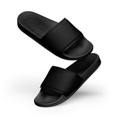 SUMMER WOMEN SLIDES - Women Black Slides - Summer Pool Slides - Women Slide Sandles - Women Beach Slides - Pool slides - Pool Mules Black Cushioned Slip-ons For Summer, Black Round Toe Slip-ons For Beach, Black Synthetic Slip-ons For Summer, Black Slip-resistant Sandals With Round Toe, Black Open Toe Slip-ons, Black Slip-on Flip Flops For Beach, Black Round Toe Flip Flops With Rubber Sole, Black Non-slip Slippers For Beach, Comfortable Solid Color Slides With Rubber Sole