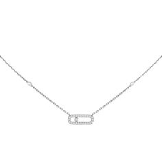 Messika Jewelry - NECKLACE DIAMOND WHITE GOLD MOVE UNO PAVÉ | Manfredi Jewels Pave Jewelry, Disney 100, Necklace Diamond, Gold Diamond Necklace, Precious Metal, Signature Design, Jewelry Creation, Brilliant Cut Diamond, Pave Diamonds