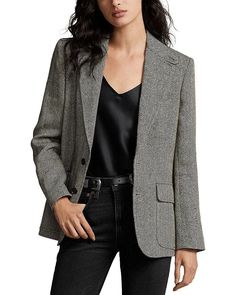 Elevate your wardrobe with the timeless sophistication of our Herringbone Blazer. Crafted with meticulous attention to detail, this blazer features notch lapels, a two-button front closure, and long sleeves with four-button cuffs for a classic, polished look. The distinct herringbone pattern adds a touch of modern flair, while the suede collar facing and shoulder pads provide a luxurious and structured feel. With flap hip pockets and a vent at the center back hem, this blazer seamlessly combines Elegant Tweed Blazer For Business Casual, Elegant Fitted Tweed Blazer, Timeless Tailored Tweed Blazer, Tailored Timeless Tweed Blazer, Formal Tweed Blazer With Herringbone Pattern, Tailored Tweed Sport Coat In Elegant Style, Tailored Elegant Tweed Sport Coat, Timeless Tweed Blazer For Business Casual, Elegant Tailored Tweed Blazer