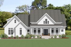 this is an artist's rendering of the country house plans for two story homes