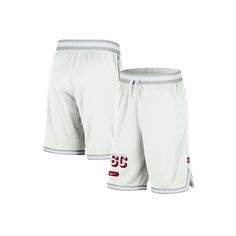 Whether you're out and about or exercising, take your USC Trojans fandom to the next level by sporting these 3.0 shorts. Nike has constructed these shorts with authentic USC Trojans graphics and a unique design to show everyone which team is in your DNA. Best of all, the Dri-FIT technology keeps you fresh while the zippered side pocket securely holds essentials throughout the day.Whether you're out and about or exercising, take your USC Trojans fandom to the next level by sporting these 3.0 shor Collegiate Style Basketball Athletic Shorts, Collegiate Short Athletic Shorts For Basketball, Collegiate White Bottoms For Sports Events, Cotton Athletic Shorts For Basketball, Casual White Athletic Shorts For Cheerleading, White Short Length Activewear For Sports Season, White Team Spirit Athletic Shorts For Sports, White Athletic Shorts For Sports With Team Spirit, Collegiate White Athletic Shorts For Sports