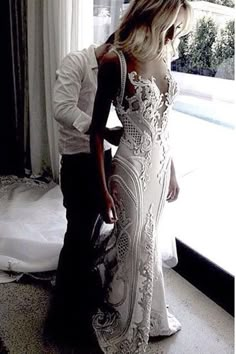 NumberSea - NumberSea Mermaid V - neck Lace Wedding Dresses With Court Train, Wedding Gown, MW797 Wedding Dress Necklace, Rara Avis, Lace Mermaid, Wonderland Wedding, Outfit Trends, Dresses Ideas, Team Bride, Beautiful Wedding Dresses, Beach Wedding Dress