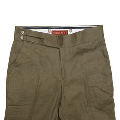 A must-have style in every man’s wardrobe, you will never look boring again with these solid trousers in olive green. Elegantly made with high quality craftsmanship in a straight fit, flat-front style from premium quality cotton, these trousers feature a button and zip closure with a wide waistband with two extended fastening tabs. This pair of men's pants is perfect for work and everyday wear, business meetings, parties, gala dinners or summer weddings. Buy it for yourself, or gift it to a loved one for an anniversary, holiday, birthday or just because. Actual colors may vary. This is due to computer monitors displaying colors differently and everyone can see these colors differently. ABOUT: • Brand: Chiragh • Color: Olive green • Features: Four pockets, cummerbund-style waistband • Fit: Khaki High-waisted Pants With Welt Pockets, Fitted Straight Leg Olive Bottoms, Fitted Olive Straight Leg Bottoms, Olive Fitted Straight Leg Bottoms, Fitted Khaki Cargo Pants With Welt Pockets, Fitted Straight Khaki Dress Pants, Fitted Olive Straight Leg Pants, Fitted Khaki Bottoms With Belt Loops, Classic Cargo Pants With Belt Loops