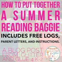 the summer reading baggie includes free logs, parent letters, and instructions for children