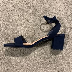 Navy Blue Dream Paris Heels. Size 7.5. 2 Inch Heel. Suede Fabric. Very Comfortable. Brand New, Never Worn. Box Included. Offers Welcome! Dark Blue Heels Prom, Dress Blues Marines, Dark Blue Heels, Navy Ball, Graduation Shoes, Formal Ideas, Gold Quince, Navy Blue Heels, Blue Quince