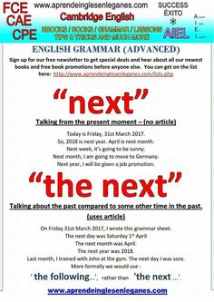 an advert for the english language class next to a poster with words on it