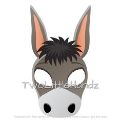 a horse mask with black hair and an orange nose is shown in the shape of a donkey's head