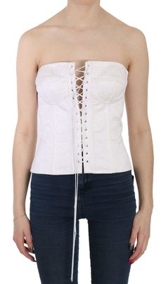 Dolce & Gabbana Elegant White Strapless Corset Women's Top1 Bustier Top Corsets, Top Bustier, Strapless Bustier, White Corset, Corset Bustier, Strapless Corset, Dolce E Gabbana, Bustier Top, Bustiers