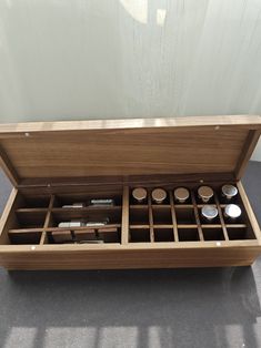 Wooden multi-grid cosmetic storage box, perfume, lipstick, small bottl – More Angle Small Perfume Storage, Cosmetics Organization Ideas, Fragrance Sample Storage, Wooden Perfume Cabinet, Versatile Rectangular Cosmetic And Toiletry Storage For On-the-go, Box Perfume, Versatile Rectangular Cosmetic Storage For On-the-go, Wooden Organizer, Bottle Storage