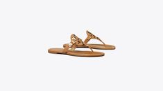 Miller Patent Sandal: Women's Designer Sandals | Tory Burch Miller Sandal, Nude Sandals, Jelly Sandals, Footwear Design Women, Designer Sandals, Metallic Logo, Smooth Leather, Designer Shoes, Designing Women