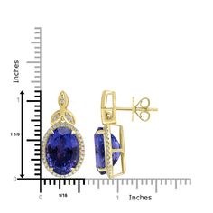 This pair of 18K yellow gold earrings is a timeless beauty that will brighten up your look. These unique earrings are set with oval-cut Tanzanite and Round Diamonds to give them a sophisticated look. Extraordinary glamour at its finest! Product Information SKU ADG70647 Metal Type 18K Metal Color Yellow Gold Earring Style - Metal Weight 6.66 Primary Stone Gemstone Name Tanzanite Gemstone Species Zoisite No. Of Gemstones 2 Gemstone Shape Oval Gemstone Color Blue Gemstone Grade AAA Gemstone Clarity Fine Jewelry Tanzanite Earrings In Sapphire Color, Fine Jewelry Sapphire Tanzanite Earrings, Luxury Round Tanzanite Earrings, Luxury Tanzanite Gemstone Earrings, Classic Tanzanite Multi-stone Jewelry, Tanzanite Earrings, Tanzanite Gemstone, Yellow Gold Earring, Blue Gemstones